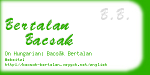 bertalan bacsak business card